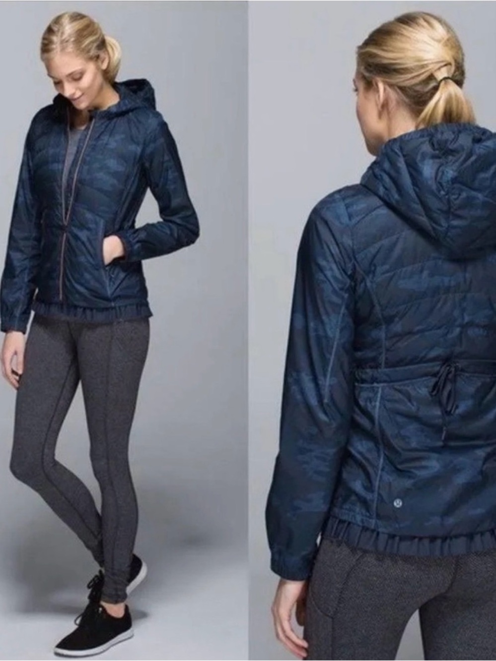 lululemon athletica Navy Hooded Running Jacket - Picture 2 of 4